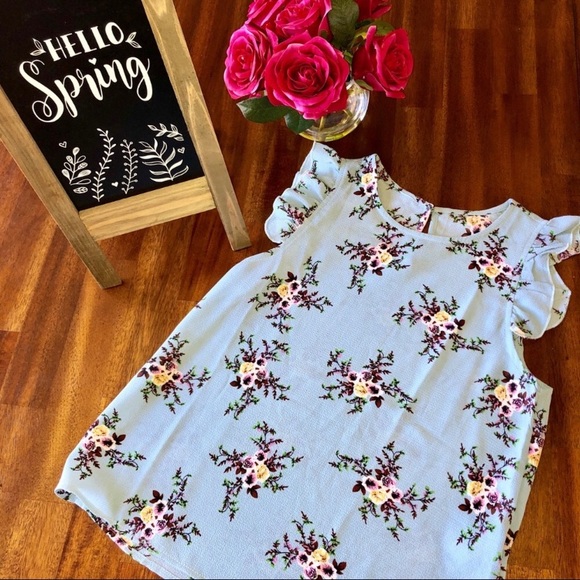 October Love NEW | floral sleeveless chiffon top - Picture 4 of 7